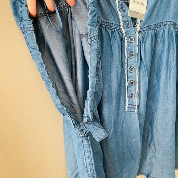 Free People Summer Love Top Blue Sz Medium - Picture 4 of 8